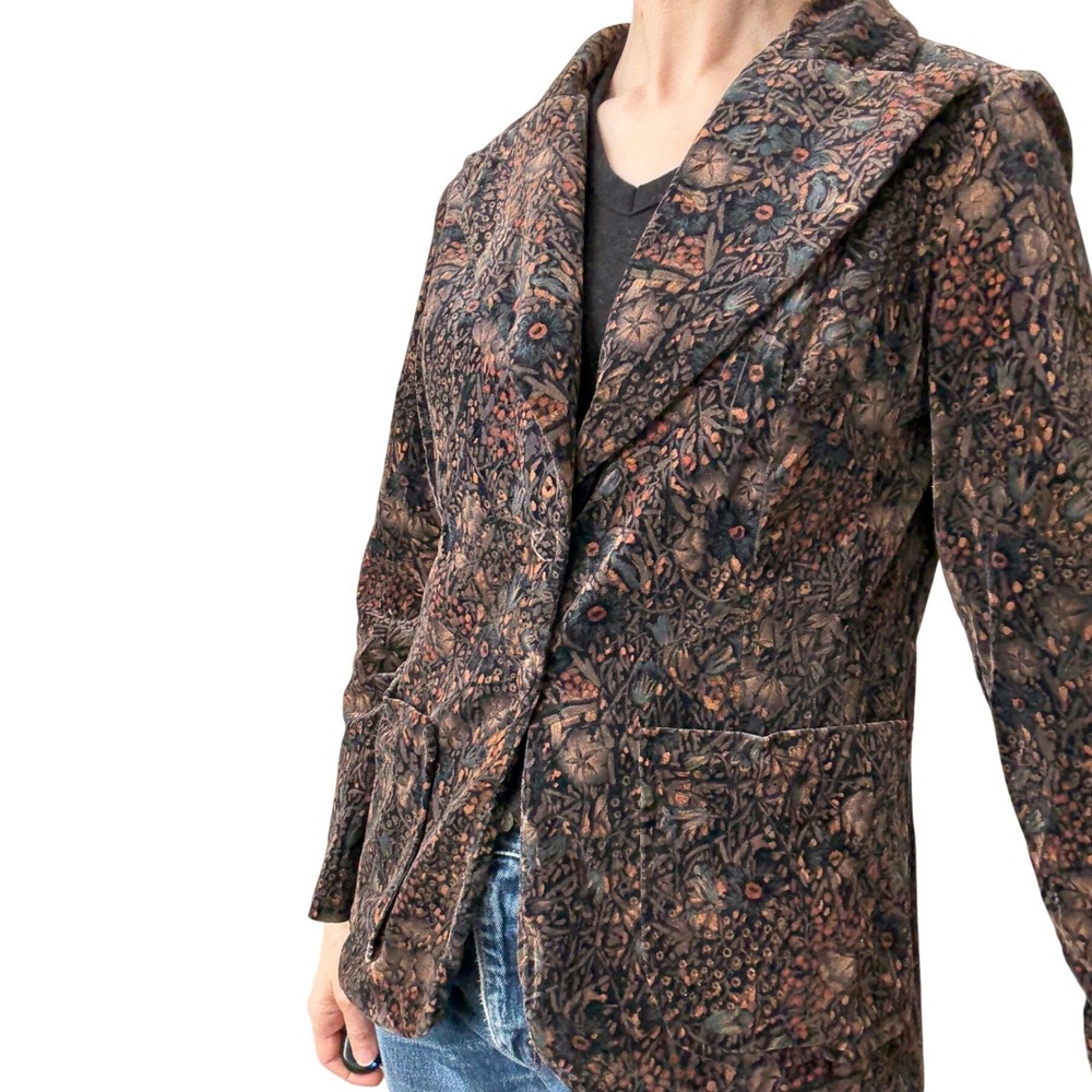 Vintage printed velvet‎ blazer 90's